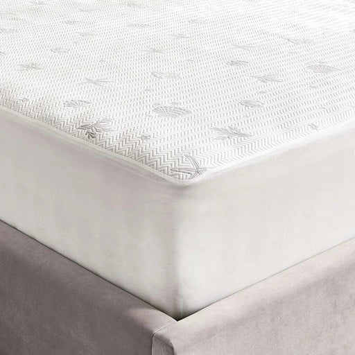 Alginate Jacquard Waterproof Mattress Protector 90X200+33cm -White Pan Home