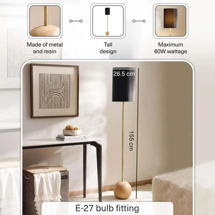 Alhodya E-27 Resin Floor Lamp Dia 26.5X155Cm - Natural