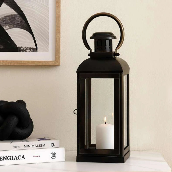 Alina Metal Lantern 14X14X40Cm - Brass Antique