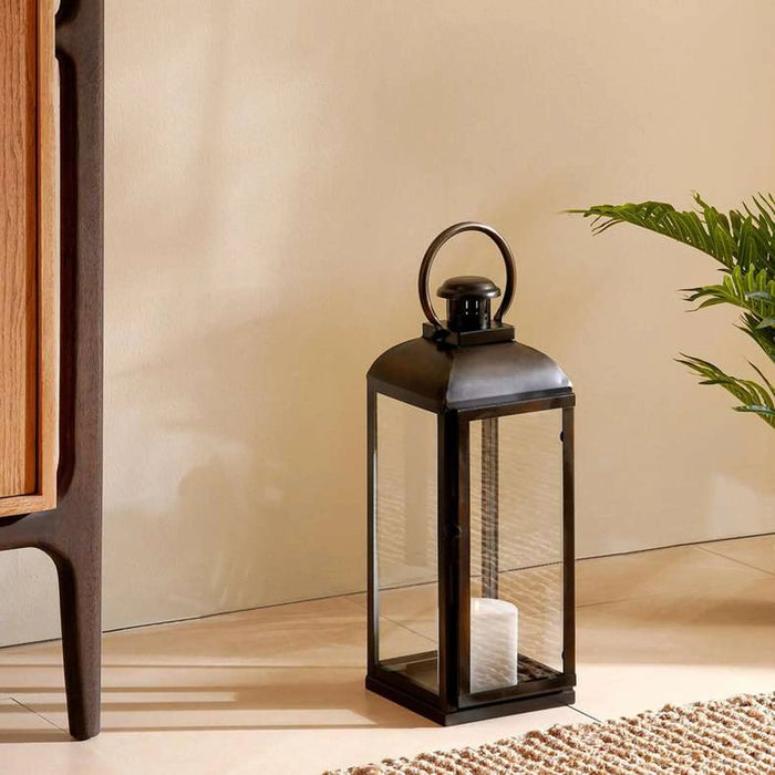 Alina Metal Lantern 19X19X53Cm - Brass Antique