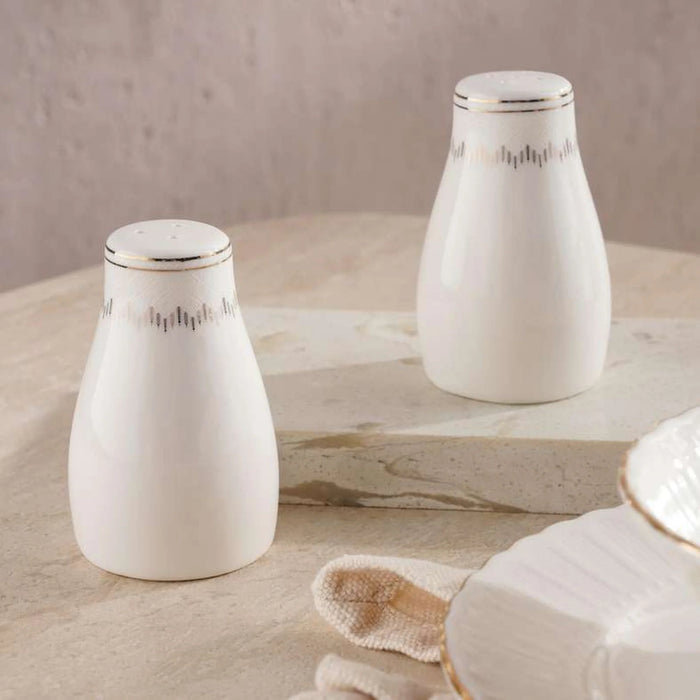 Alina New Bone China Salt & Pepper Shaker Set -White