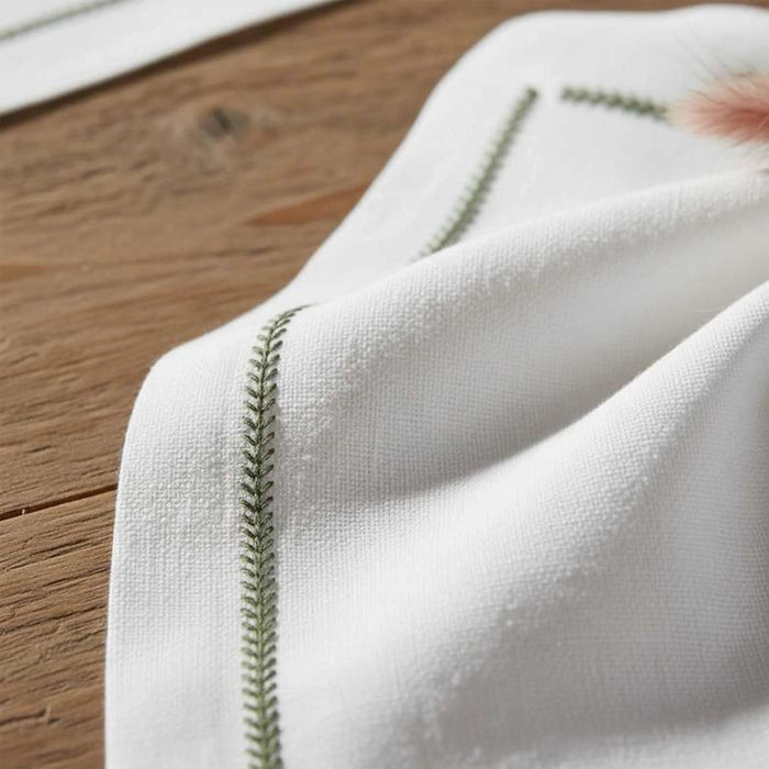 Alinta Embroidered 6 Piece  Napkin Set 45X45Cm - Green Pan Home