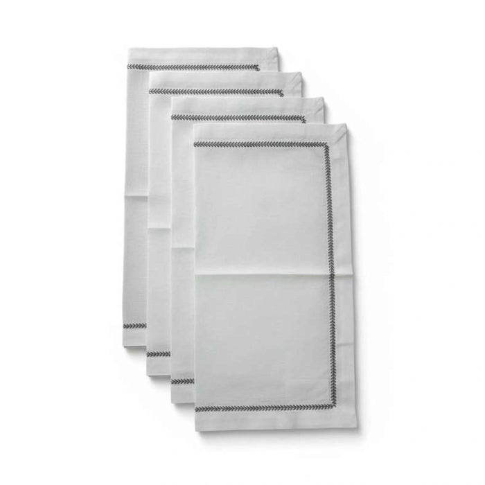 Alinta Embroidered 6 Piece  Napkin Set 45X45Cm - Grey