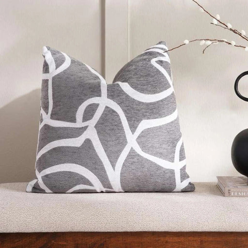Alinza Chenile Jarquard Filled Cushion 45X45Cm - Grey Pan Home