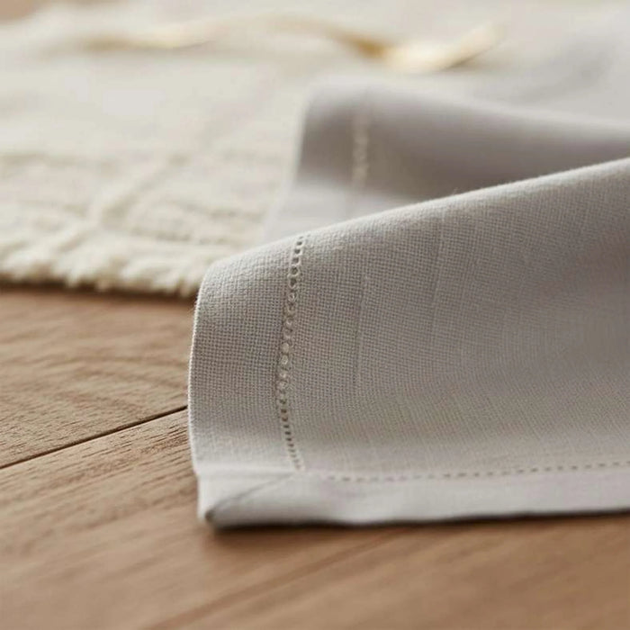 Alira 12 Piece Faggoted Napkin Set 45X45Cm - Grey