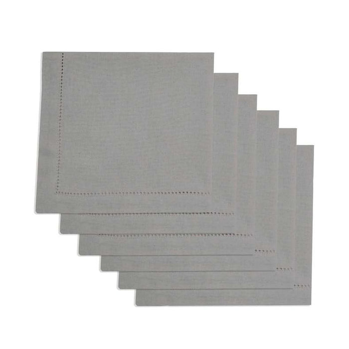 Alira 12 Piece Faggoted Napkin Set 45X45Cm - Grey