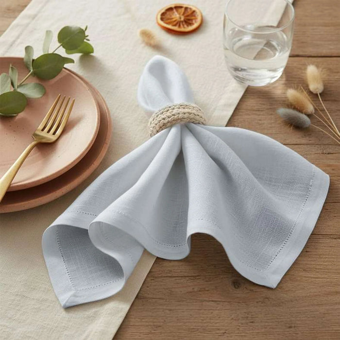 Alira 12 Piece Faggoted Napkin Set 45X45Cm - White