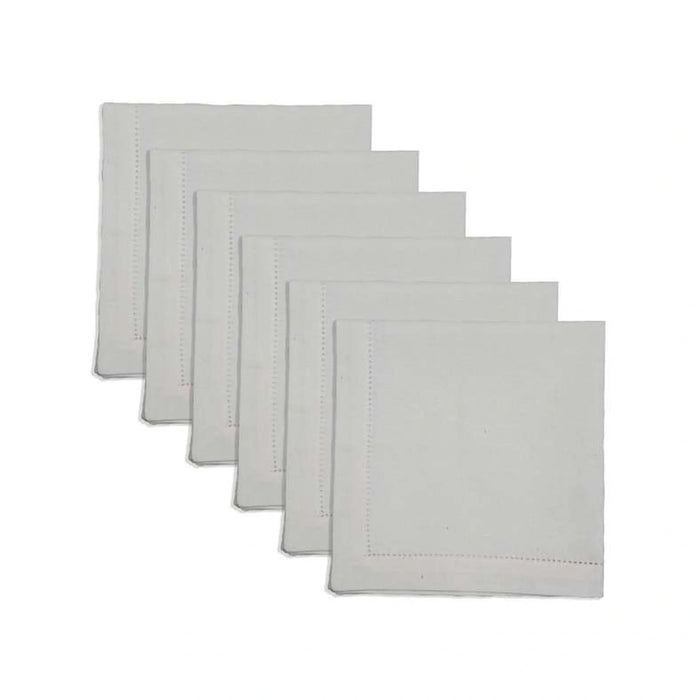 Alira 12 Piece Faggoted Napkin Set 45X45Cm - White