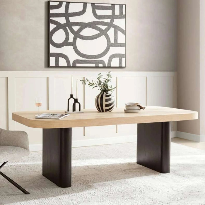 Alitta New 8 Seater Dining Table Veneer - Natural Black