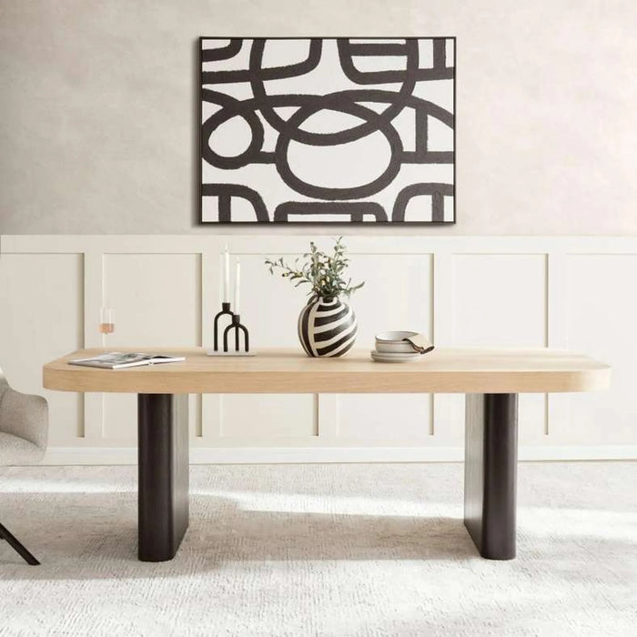 Alitta New 8 Seater Dining Table Veneer - Natural Black