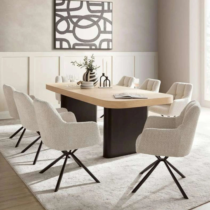 Alitta New 8 Seater Dining Table Veneer - Natural Black