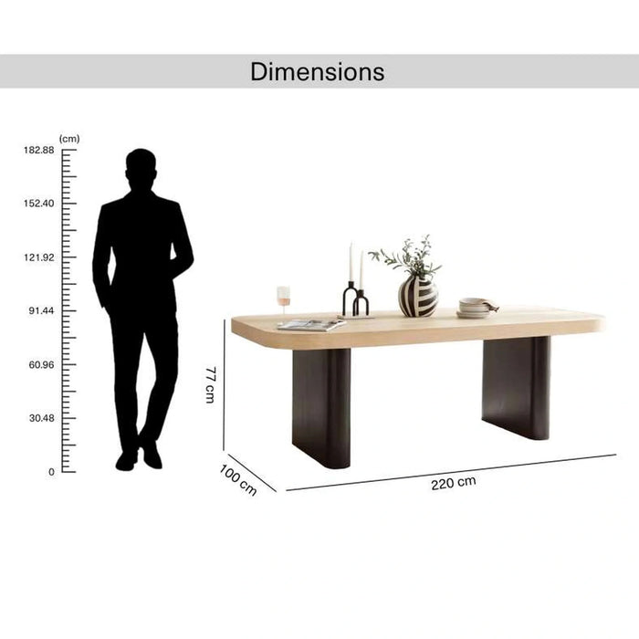 Alitta New 8 Seater Dining Table Veneer - Natural Black