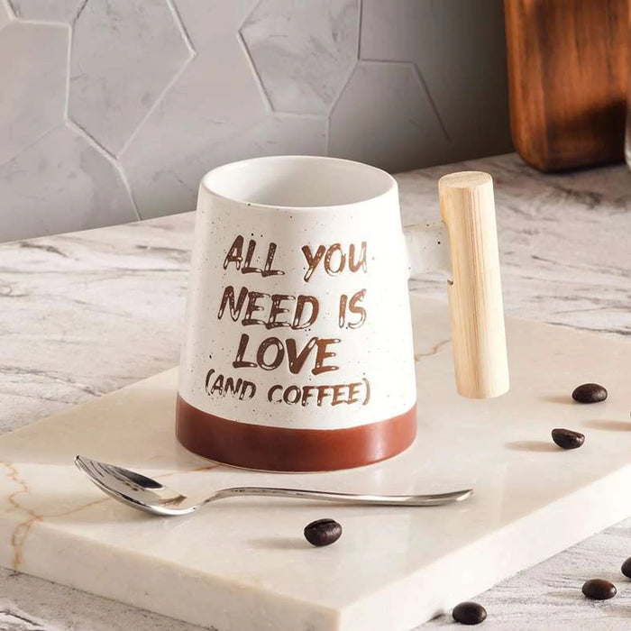 All You Need Is Love Stoneware Mug 350Ml -White & Brown
