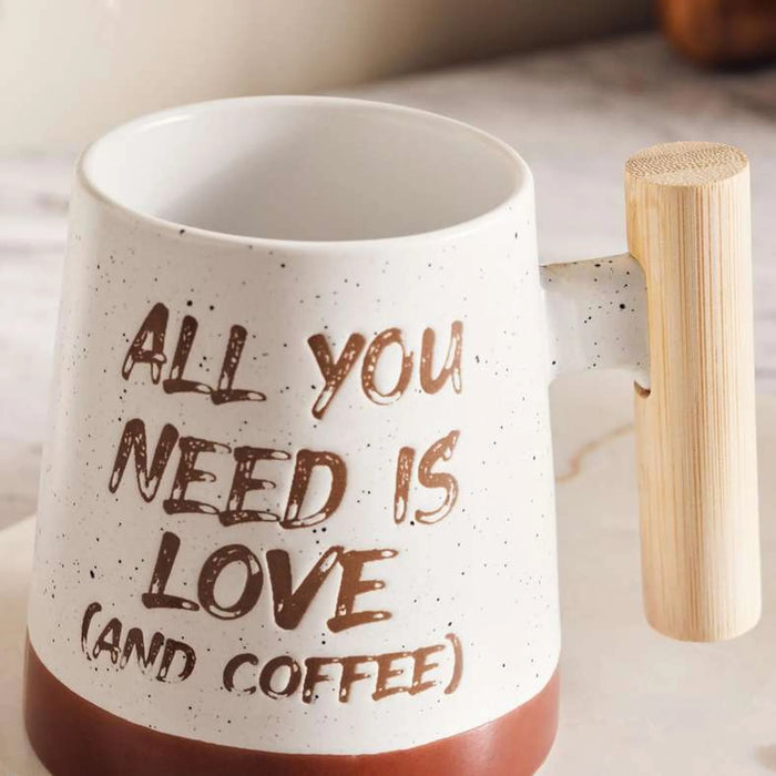 All You Need Is Love Stoneware Mug 350Ml -White & Brown