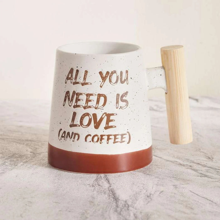 All You Need Is Love Stoneware Mug 350Ml -White & Brown
