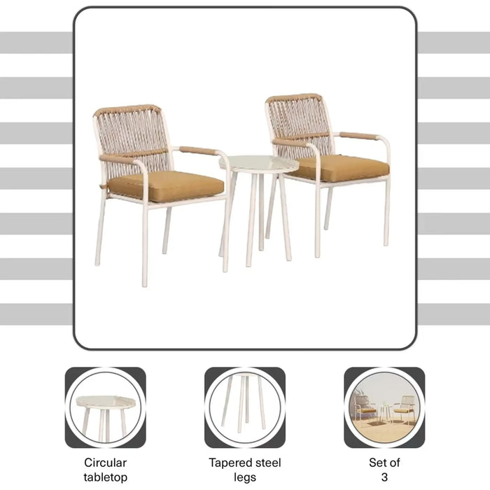 Almaaz Balcony Set 2+1 - Brown Pan Home