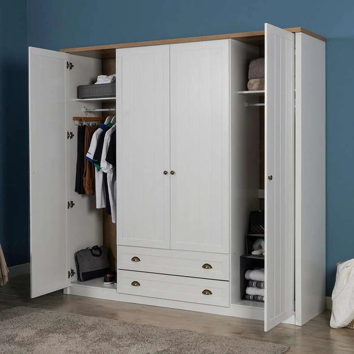 Almada 4 Door Wardrobe - White Pan Home