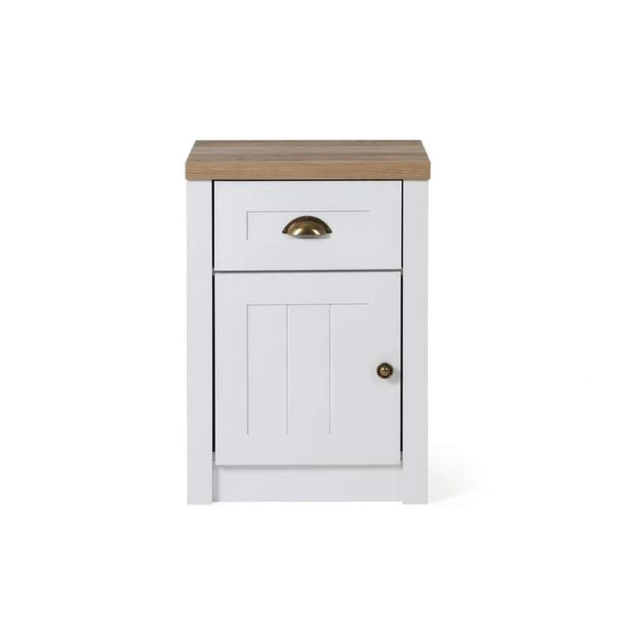 Almada Nightstand 1 Drawer And 1 Door - White Pan Home