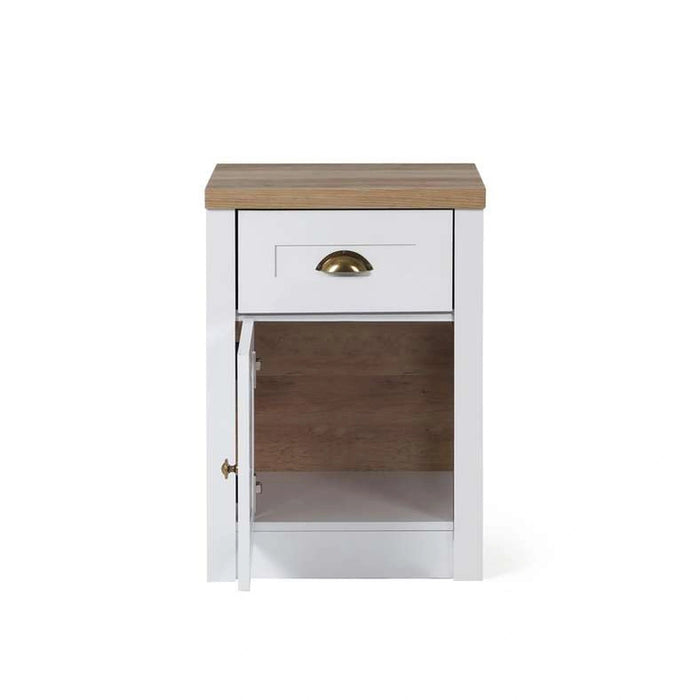 Almada Nightstand 1 Drawer And 1 Door - White Pan Home
