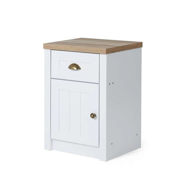 Almada Nightstand 1 Drawer And 1 Door - White Pan Home
