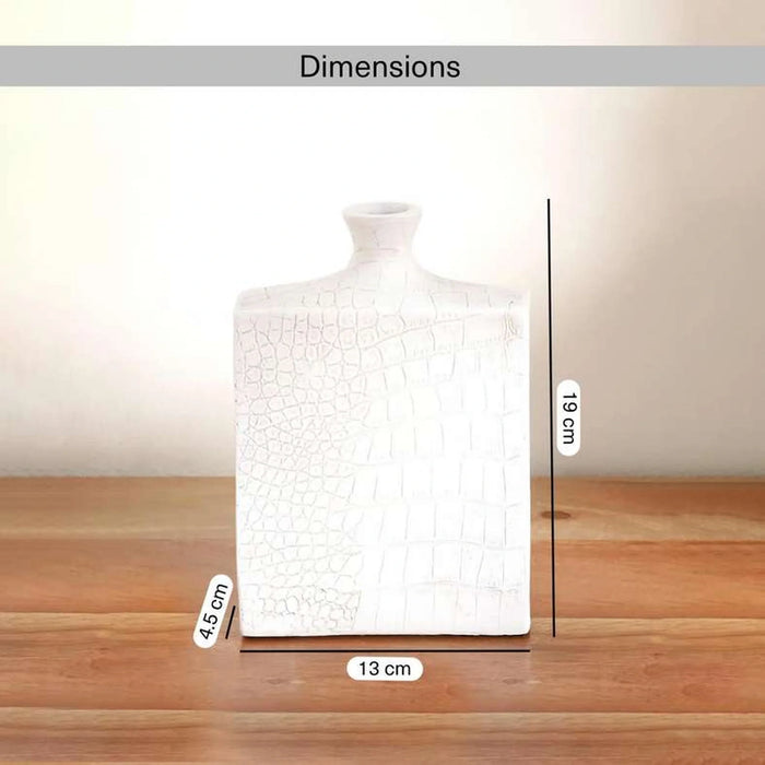 Almas Polyresin Decor Vase 13X4.5X19Cm - Beige