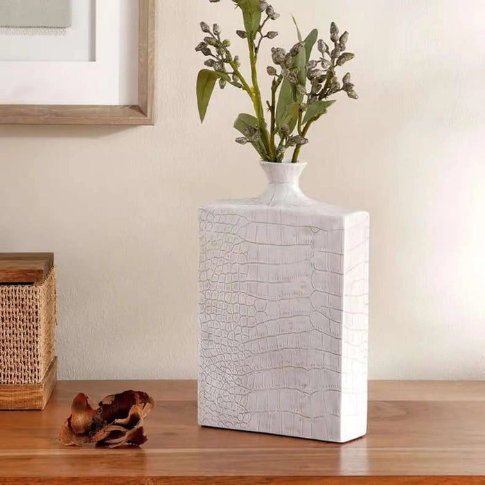 Almas Polyresin Decor Vase 15X4.5X24Cm - Beige