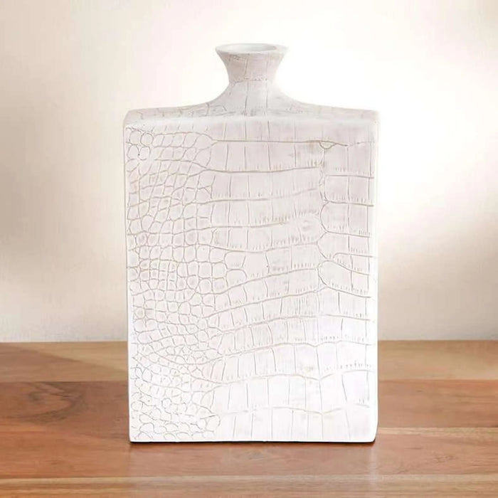 Almas Polyresin Decor Vase 15X4.5X24Cm - Beige
