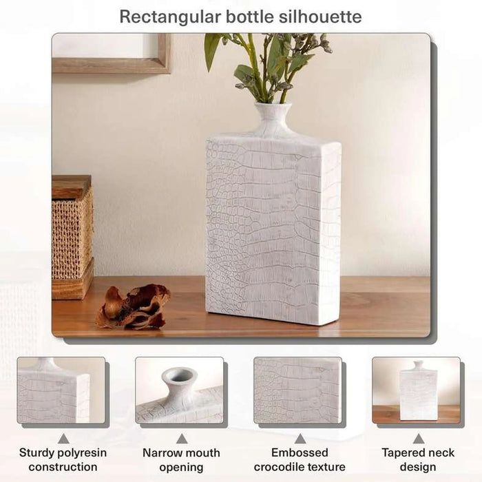 Almas Polyresin Decor Vase 15X4.5X24Cm - Beige