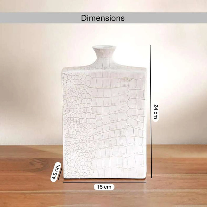 Almas Polyresin Decor Vase 15X4.5X24Cm - Beige