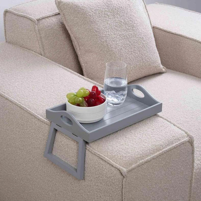 Almora Sofa Tray With Foldable Legs 30X20.8X18.5Cm- Grey Pan Home