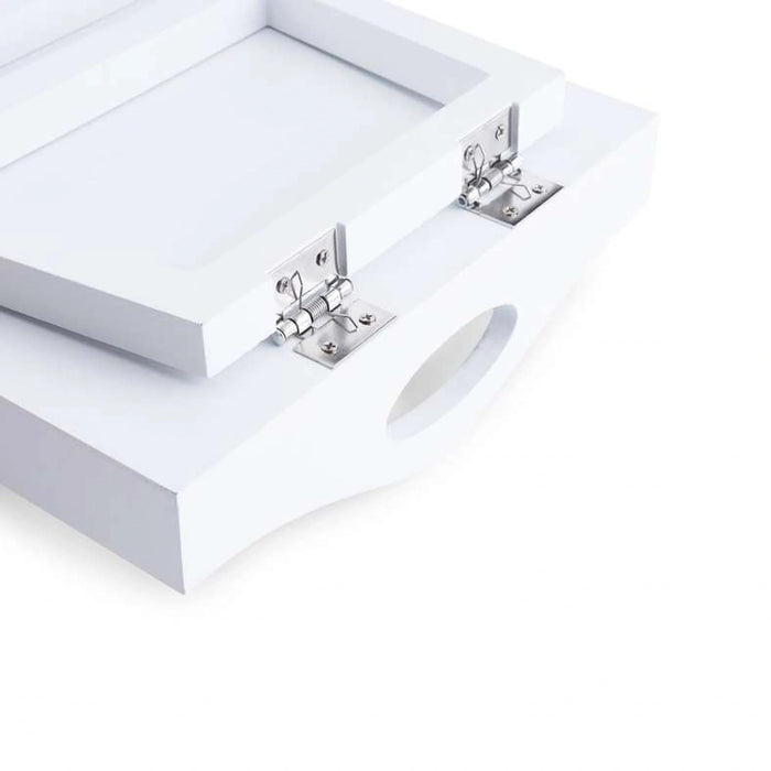 Almora Sofa Tray With Foldable Legs 30X20.8X18.5Cm- White Pan Home
