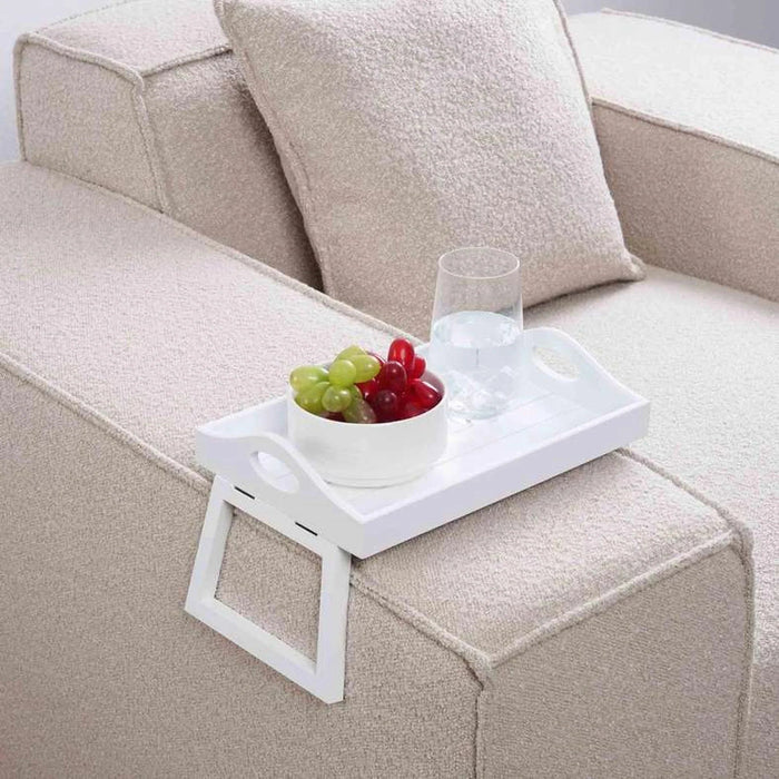Almora Sofa Tray With Foldable Legs 30X20.8X18.5Cm- White Pan Home