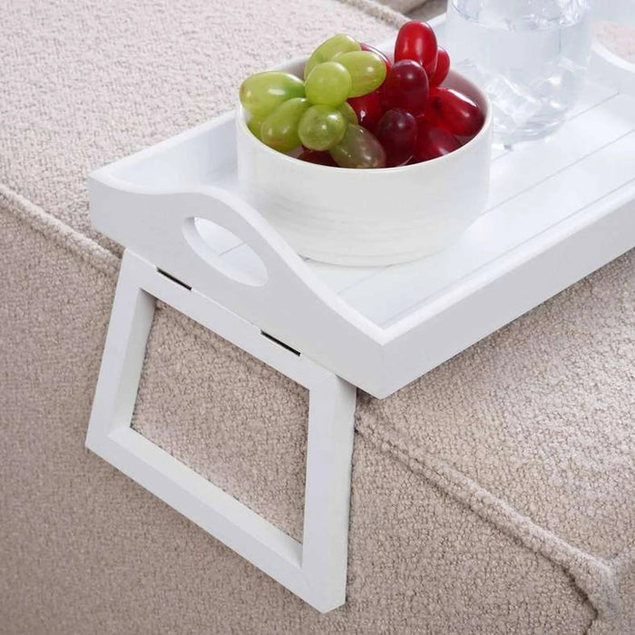 Almora Sofa Tray With Foldable Legs 30X20.8X18.5Cm- White Pan Home