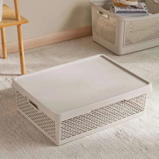 Alpha Basket With Lid 58X42X18Cm-Beige Pan Home