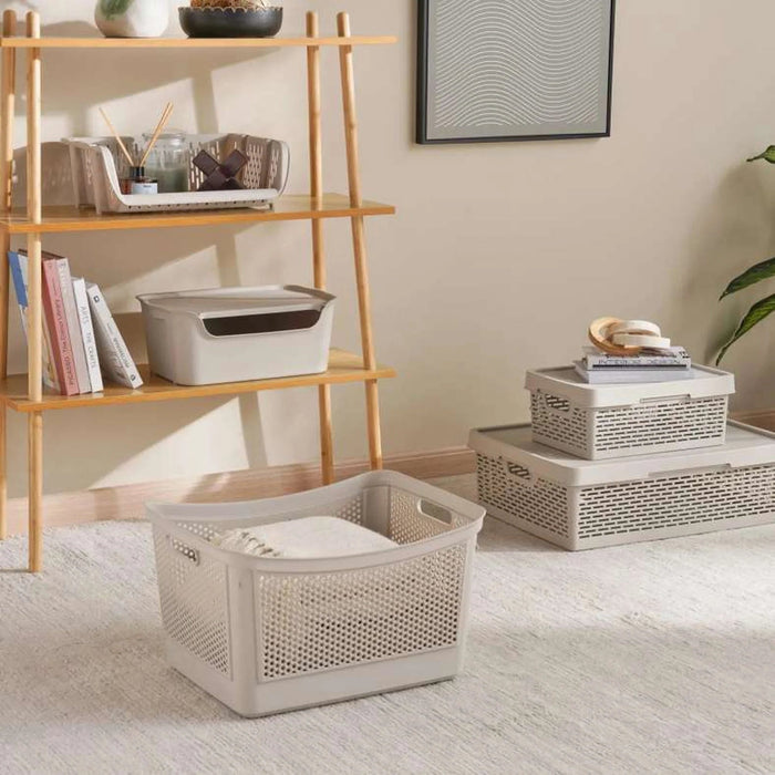 Alpha Basket With Lid 58X42X18Cm-Beige Pan Home