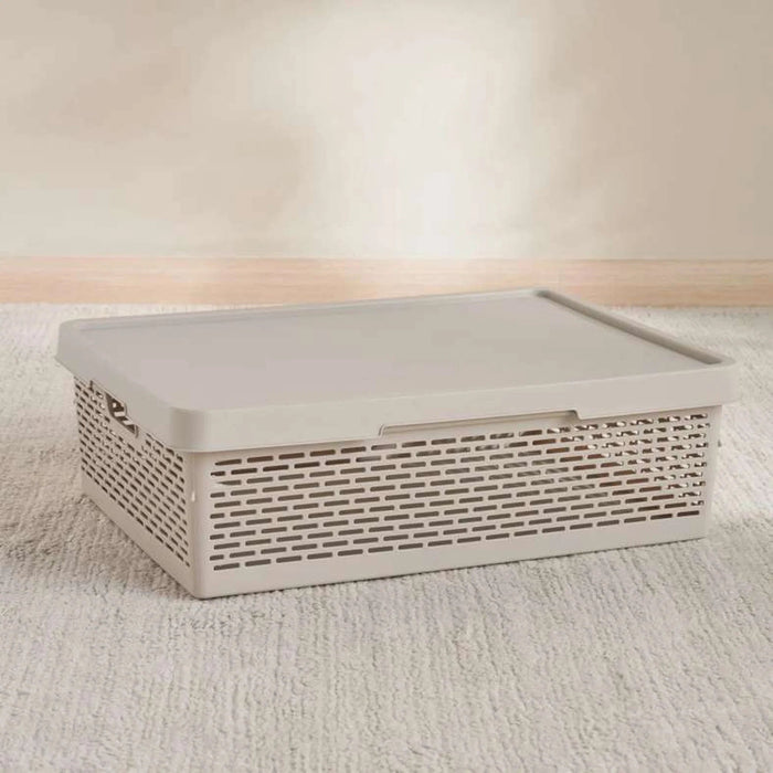 Alpha Basket With Lid 58X42X18Cm-Beige Pan Home