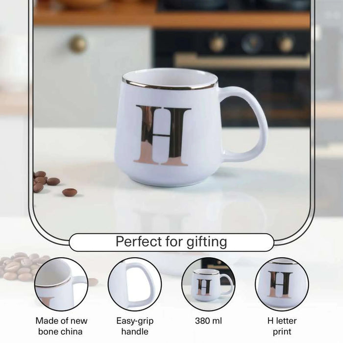 Alphabet H Mug 380Ml -White