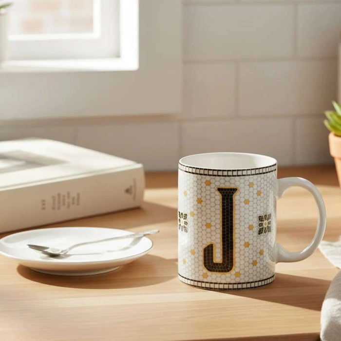 Alphabet J Mug 300Ml -White