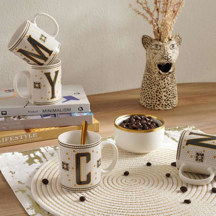 Alphabet M Mug 300Ml -White
