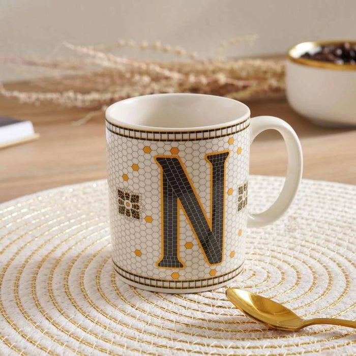 Alphabet N Mug 300Ml -White