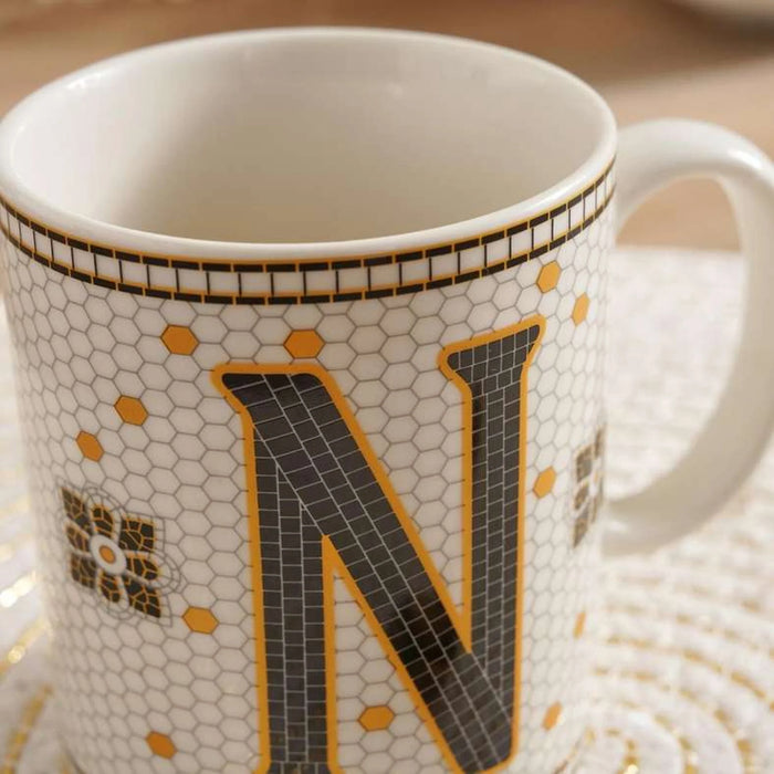 Alphabet N Mug 300Ml -White