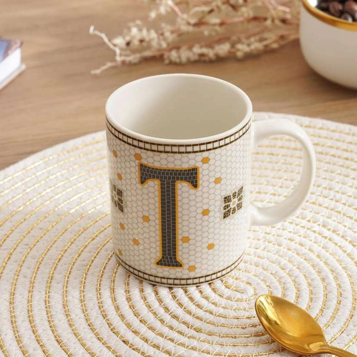 Alphabet T Mug 300Ml -White