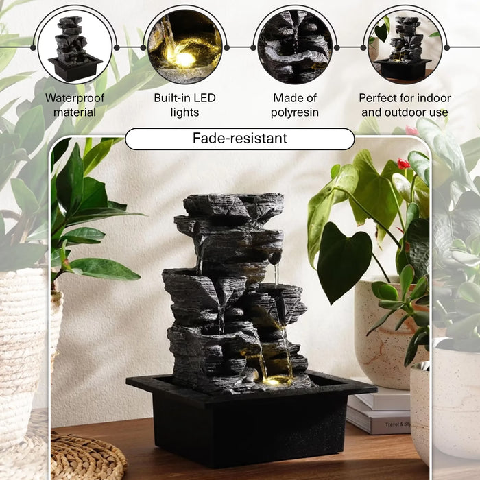 Alpine Table Fountain 25X20X32Cm - Grey