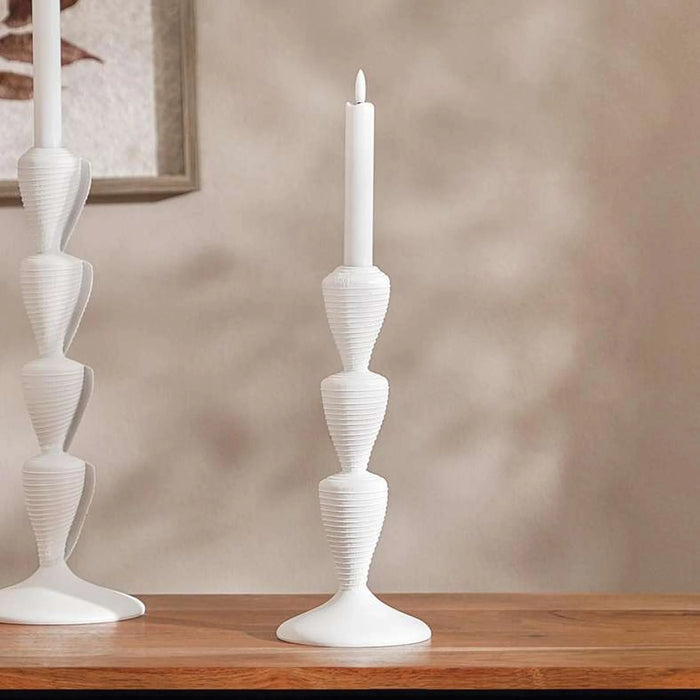 Altay Resin Shell Candle Holder 11.5X11.5X20Cm - White
