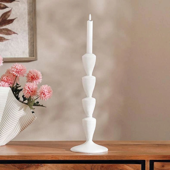 Altay Resin Shell Candle Holder 14X14X35.7Cm - White