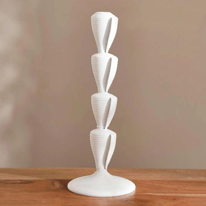 Altay Resin Shell Candle Holder 14X14X35.7Cm - White