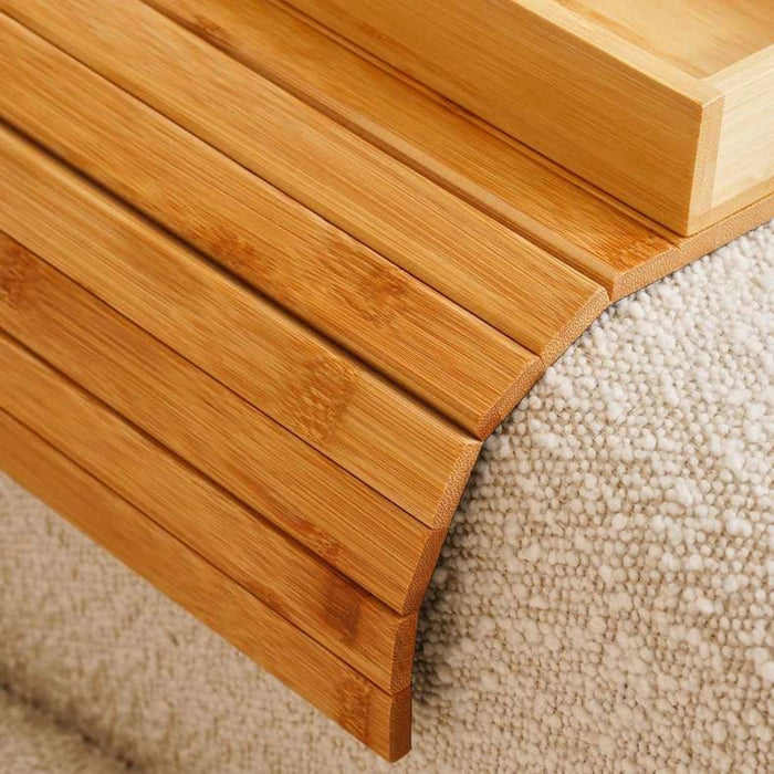 Alteya Bamboo Sofa Armrest Tray With Cup And Remote Holder 42X32Cm - Natural Pan Home