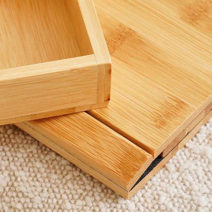 Alteya Bamboo Sofa Armrest Tray With Cup And Remote Holder 42X32Cm - Natural Pan Home