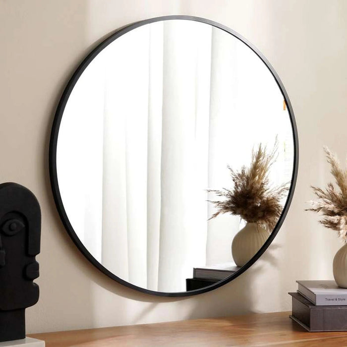 Alto Metal Frame Round Wall Mirror Dia 60Cm - Black Pan Home