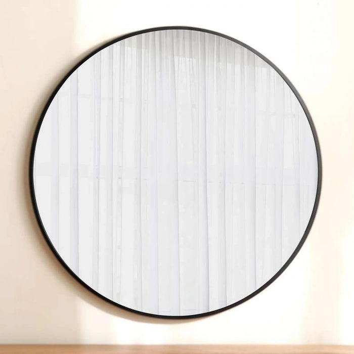Alto Metal Frame Round Wall Mirror Dia 60Cm - Black Pan Home